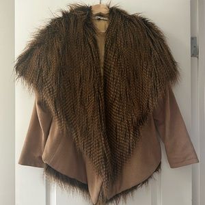 Wool and faux fur jacket